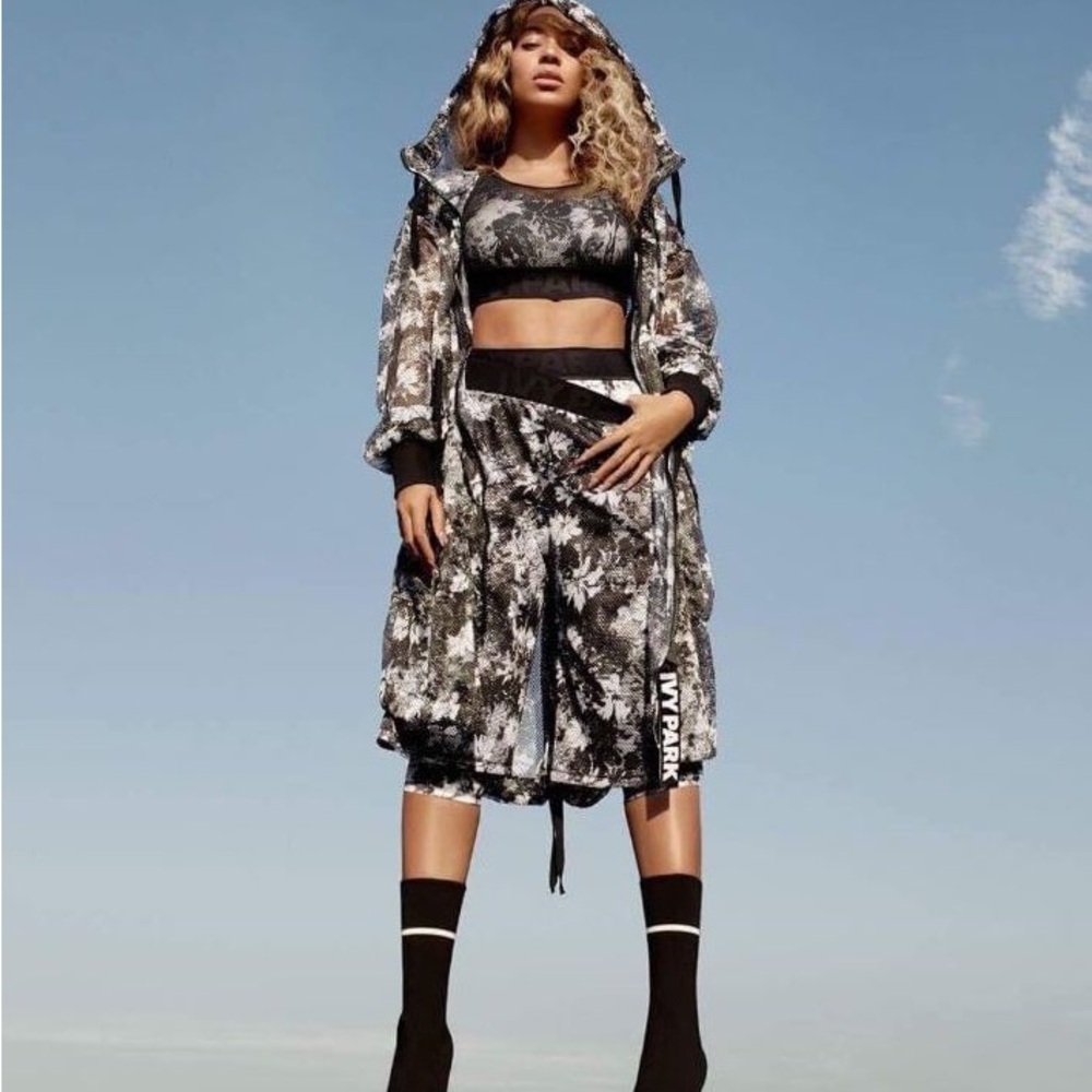 Ivy Park Floral Black & White Mesh Panel Bodysuit with Cut Out Back. New! - Picture 9 of 10